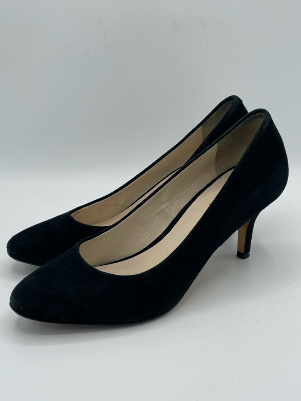 Cole Haan Grand.OS Black Suede Mid-Heel Classic Pumps